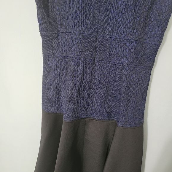 Rebecca Taylor Cobalt Blue V Neck Snake Jacquard Mini Dress - Picture 11 of 13